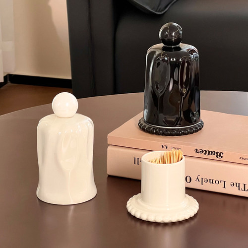 陶瓷牙签筒复古轻奢高级高颜值