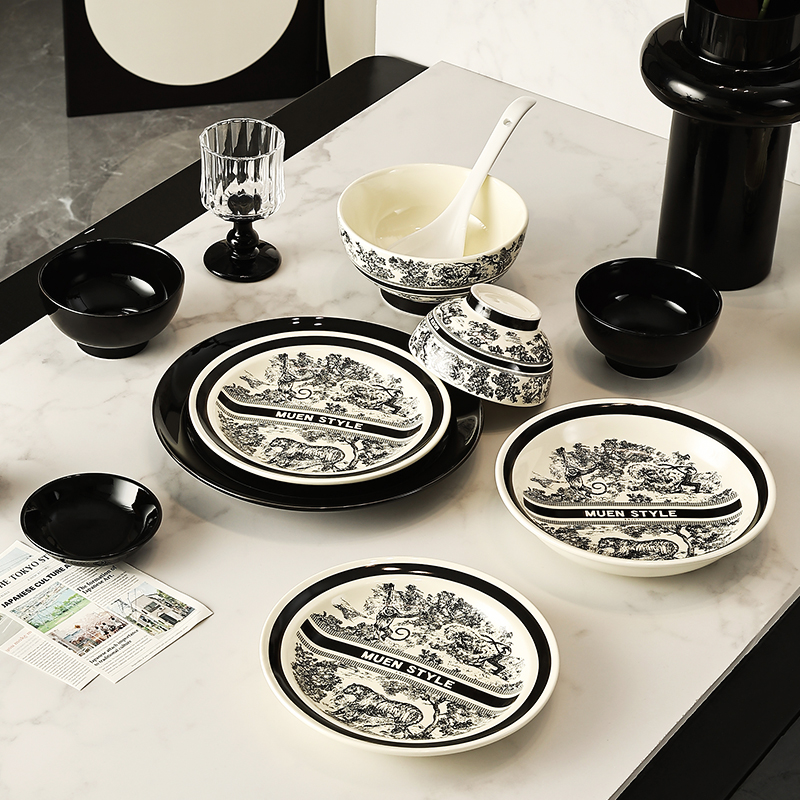 尊慕斯中古风陶瓷餐具套装
