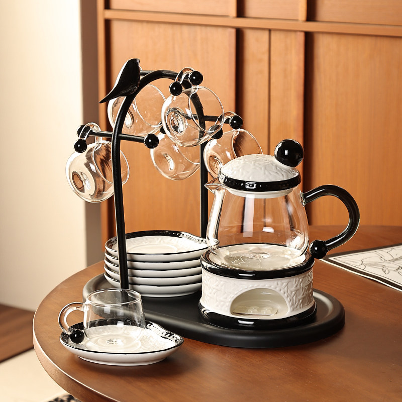 尊慕斯法式复古花草茶具下午茶茶杯茶壶蜡烛加热底座套装家用待客