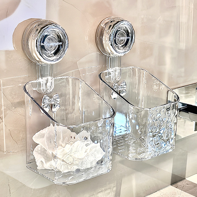 旋转吸盘置物架壁挂高档卫生间废弃洗脸巾收纳盒二次擦脸巾放置盒