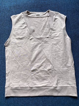 0211运动外套v领马甲背心女纯棉宽松百搭简约纯色无袖马夹外搭潮