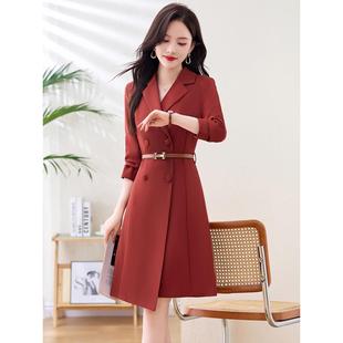 西装连衣裙女2025新款轻奢高级感春秋款长袖高档小个子职业装裙子