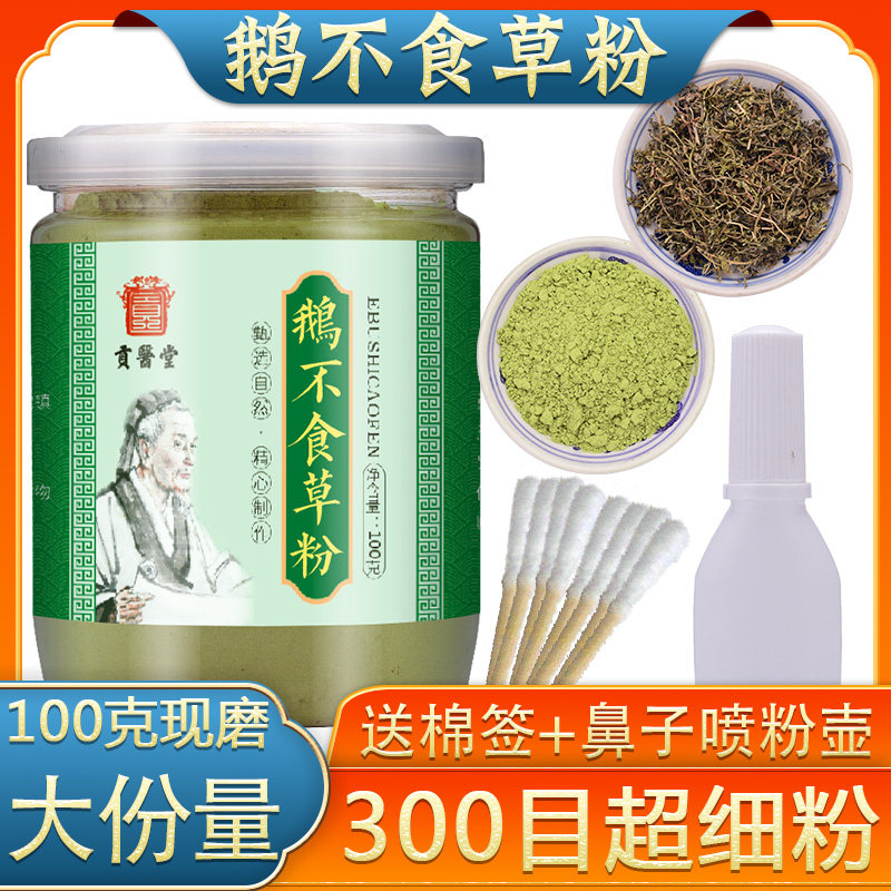 鹅不食草粉末野生新鲜中药鹅不食粉喷剂超细晒干滴鼻液100克10g