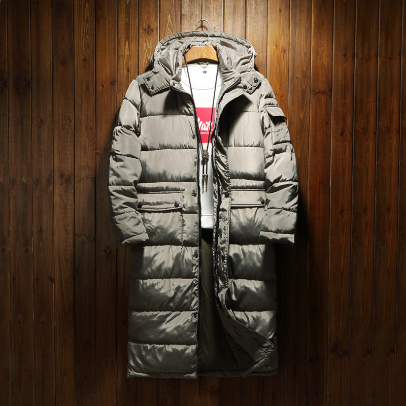 2018棉衣男士新款超长外套韩版潮流冬季加厚保暖过膝加长棉服棉袄