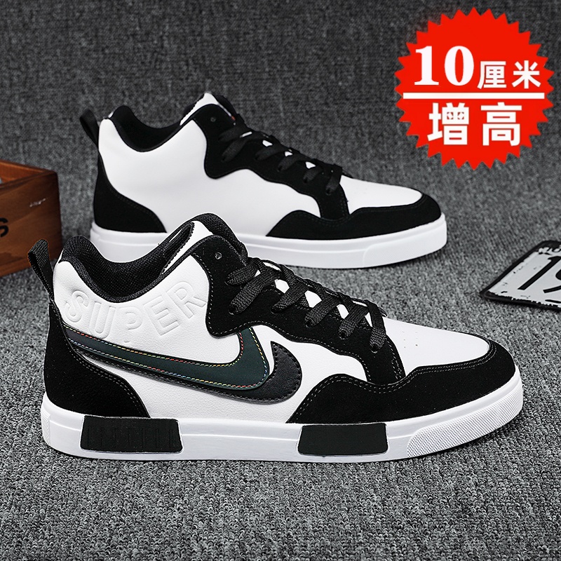 高帮男鞋2025新款冬季10cm厚底