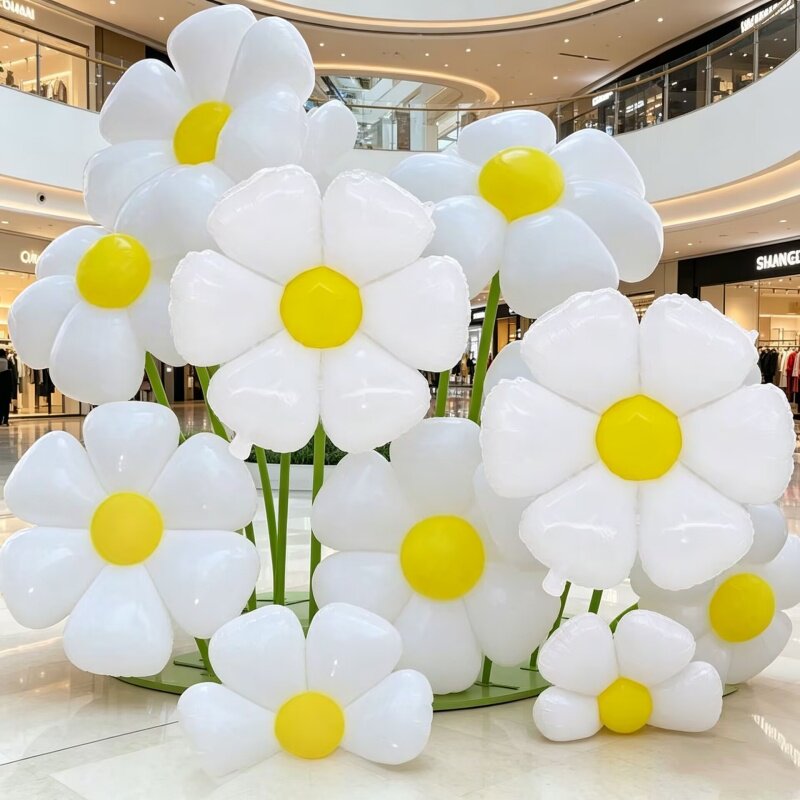 韩国ins小雏菊铝膜可爱气球 派对装饰 鸡蛋花太阳花儿童玩具气球