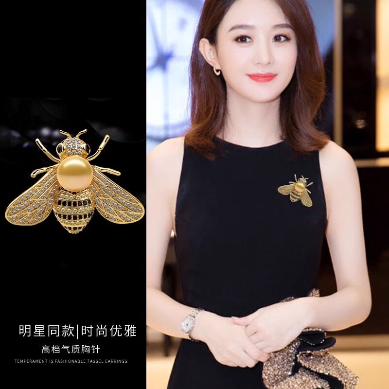 小蜜蜂珍珠胸针女高档精致设计感