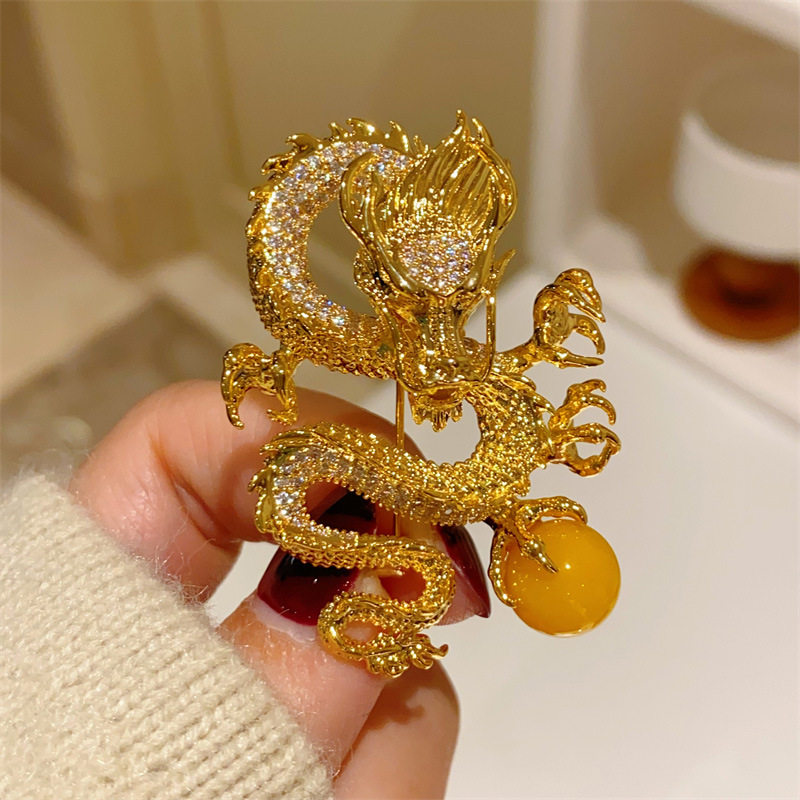 金龙戏珠教师节礼物胸针高档配饰