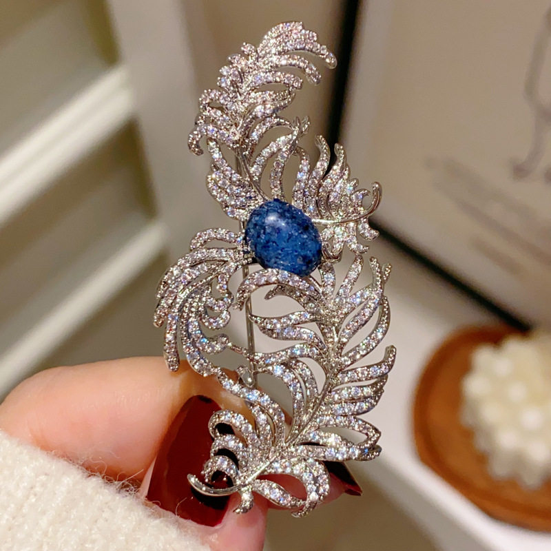 灿烂羽毛胸针别针设计师西装胸花