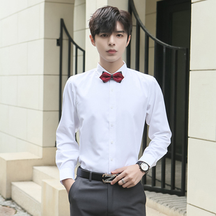 春季男士衬衫伴郎服套装衬衣男装上衣长袖修身婚礼兄弟团服礼服潮