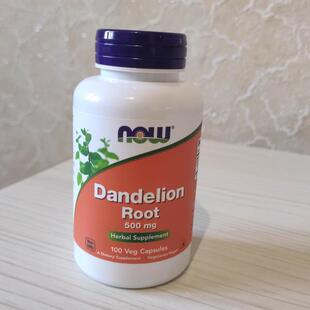美国NOW Foods 蒲公英根 500mg 100 粒素食胶囊 Dandelion root