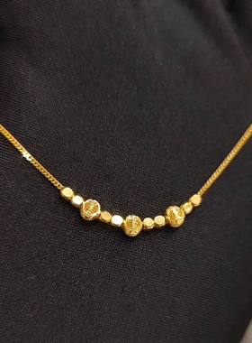 小方糖猫眼项链仿真黄金