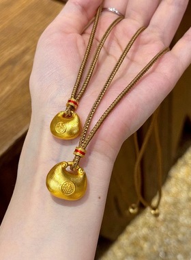 小胖福吊坠女沙金项链久