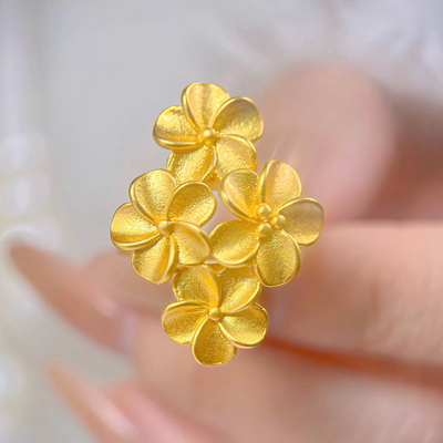 繁花似锦黄金色戒指结婚