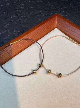 皮绳手链盘缠编绳极细穿