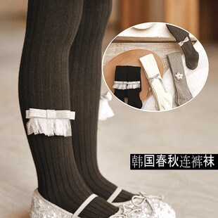 韩国版儿童连裤袜纯棉春秋薄款女童宝宝洋气外穿配裙子打底裤子潮