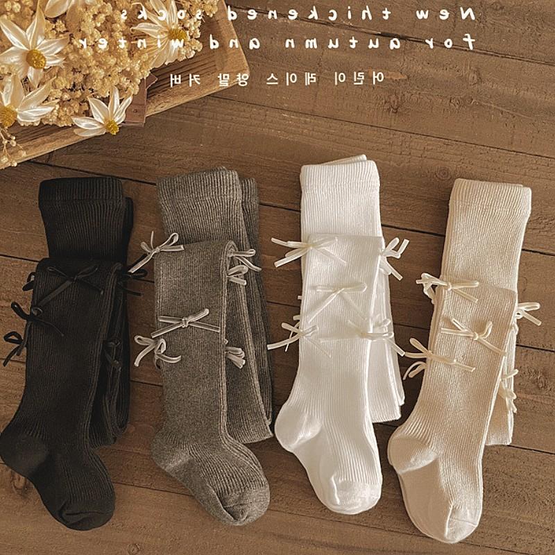 可爱连裤袜春秋儿童蝴蝶结