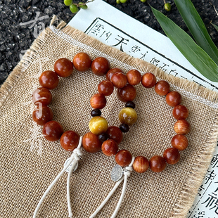 有野青青「 茱萸自有芳 」原创设计中式国风崖柏单圈手串文玩佛珠
