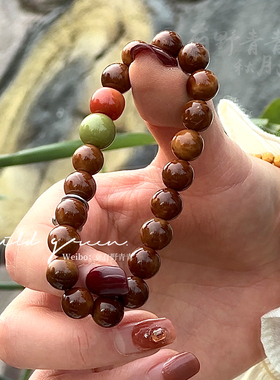 有野青青「红了樱桃 绿了芭蕉」原创设计库克菩提子圆珠文玩手串