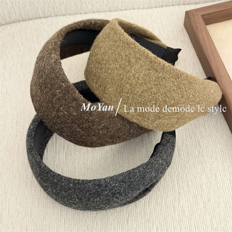 复古时尚羊毛呢宽版发箍高级感纯色头箍新款设计感发饰气质压发卡,饰品/流行首饰/时尚饰品新,发饰,淘宝优惠券,粉丝福利购,淘宝优惠卷