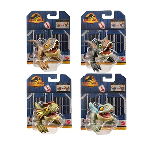 美泰侏罗纪世界弹跳恐龙迅猛龙双冠龙霸王龙沉睡闭眼模型HFR10