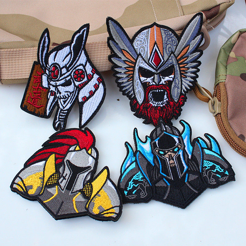 武士道魔术贴军迷士气章个性补丁贴军迷diy缝纫贴龙骑士盔甲贴章