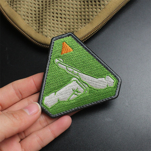 抱拳精美满绣魔术贴章 个性创意承让背包贴 补丁贴 胸章 网红臂章