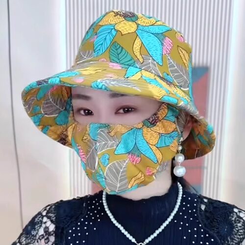 【下单立减50】防晒口罩一体帽子遮阳帽女款防紫外线防风帽新款F