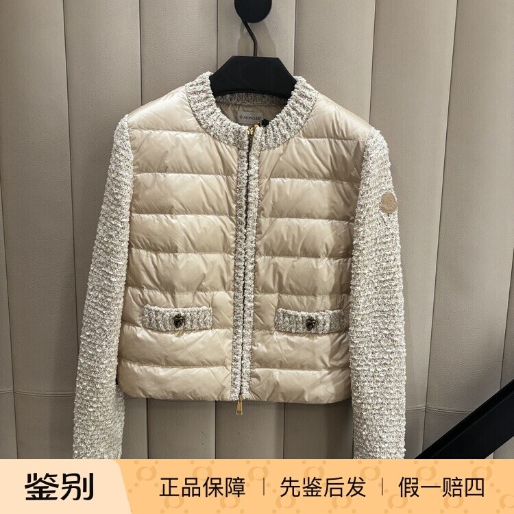 圆领小香风薄款羽绒服外套针织袖拼接 Moncler盟可睐2026春款女装