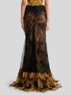 2026春夏新款 Etro艾绰 印花真丝鱼尾半身裙 长款