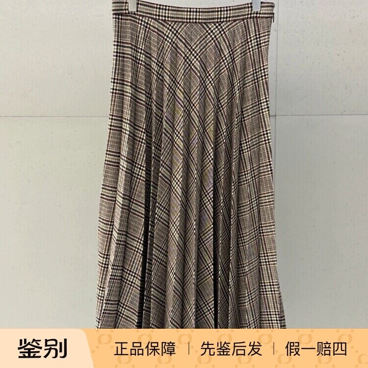 羊毛格纹格子半身裙 百褶A字裙 Saint Laurent YSL圣罗兰2025秋款