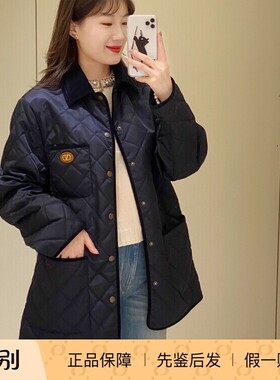 菱格薄棉服 格子棉袄夹克外套 深蓝色男装 Valentino华伦天奴2025