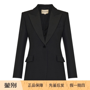 黑色羊毛丝西装外套 一粒扣 Valentino华伦天奴2026春款女装