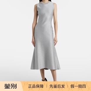 McQueen麦昆2026春夏新款 银灰色无袖 Alexander 针织连衣裙 修身
