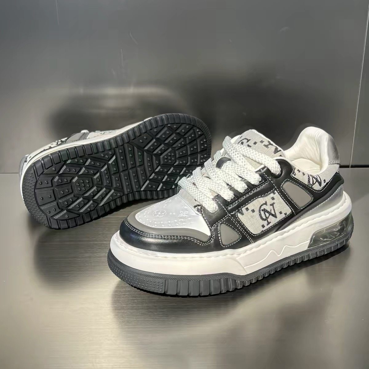 手工高端男鞋2025冬季新款真皮厚底增高休闲运动板鞋好看气垫鞋子