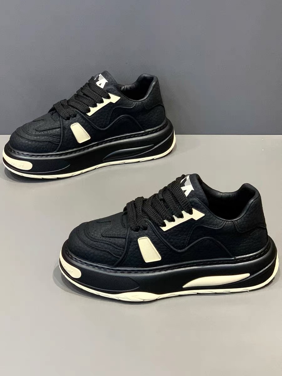 欧式男鞋秋冬款2025新款保暖加绒鞋软底增高鞋真皮老爹鞋休闲板鞋