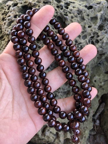 海南黄花梨紫油梨老料0.8x108颗念珠多圈项链手串男女款佛珠文玩