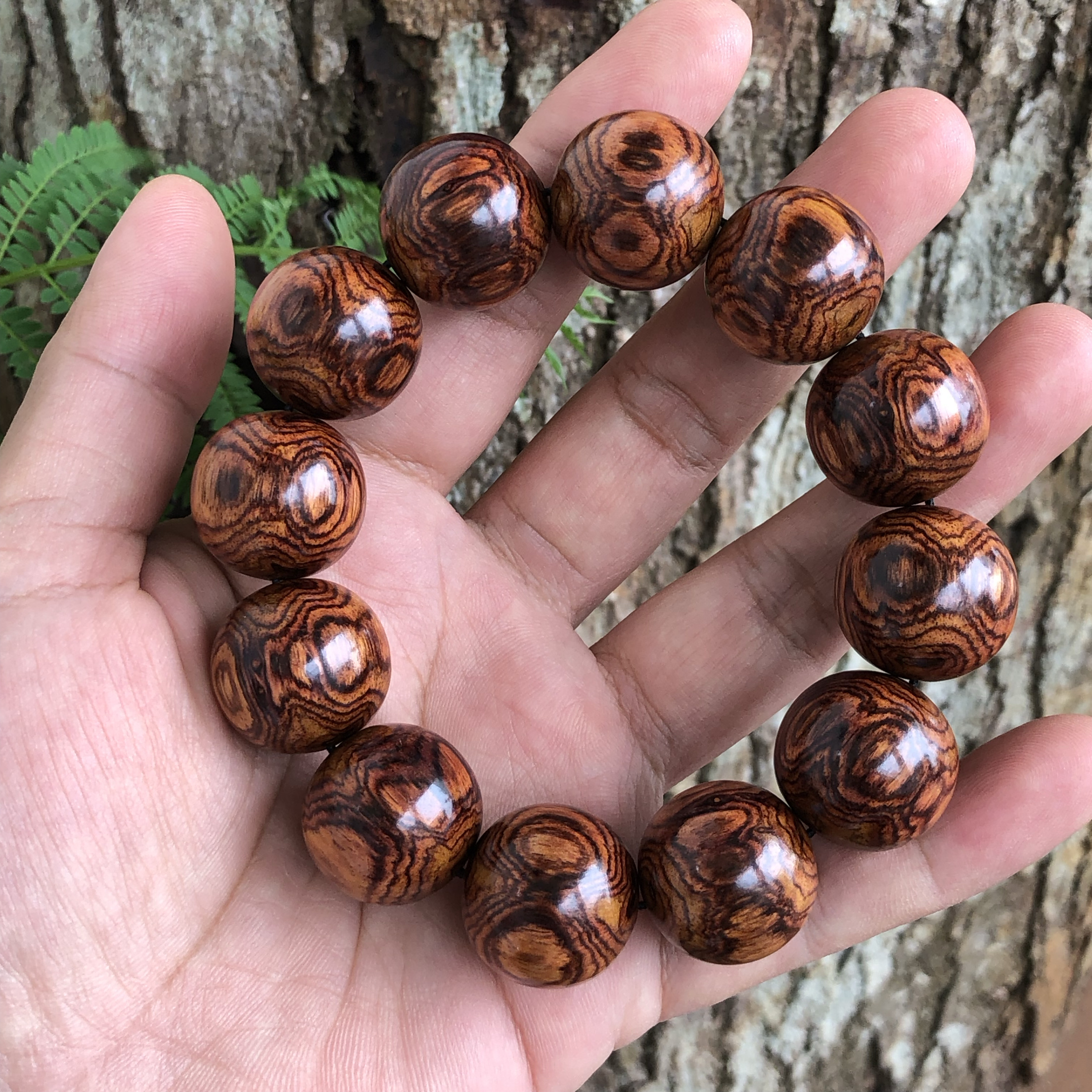 海南黄花梨2.0mm蜘蛛鬼脸纹满串精品收藏手串佛珠男士文玩送礼