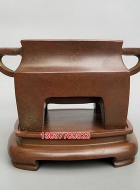 双耳长方铜香炉工艺礼品