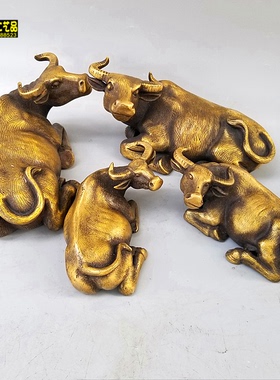 铜器铜卧牛铜牛招财牛生肖牛财运牛铜水牛家居风水工艺摆件定做