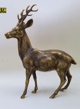 纯铜一路发财玄关酒柜风水工艺品