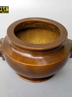 仿古铜宣德炉象耳线香炉