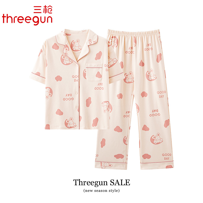 THREEGUN/三枪纯棉短袖长裤