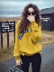 2025冬季 多巴胺松弛感百搭慵懒风小众不撞款 独特黄色摇粒绒卫衣女