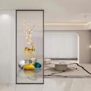 长虹玻璃彩绘屏风隔断客厅玄关水波纹艺术渐变干湿分离半墙背景墙