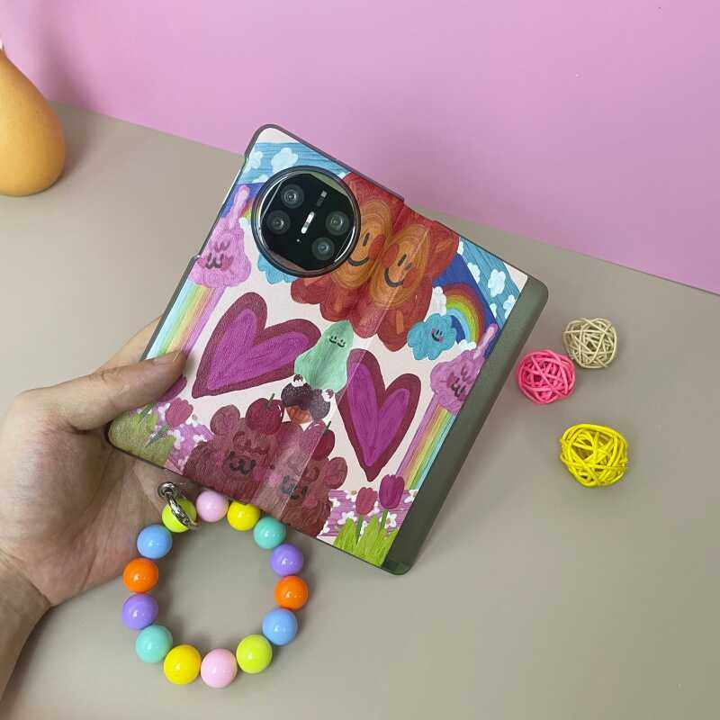 涂鸦爱心手机壳卡通vivoXFold3