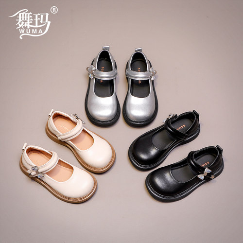 舞玛女童春季新款简约小皮鞋