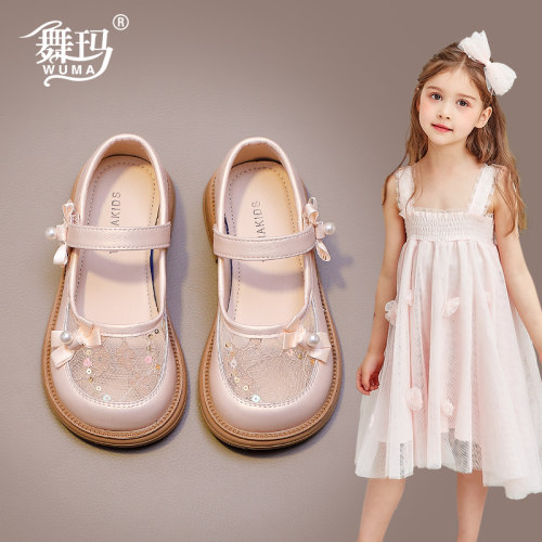 舞玛女童夏季网纱软底公主皮鞋