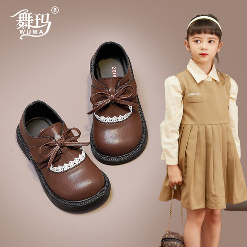 舞玛女童春秋季公主皮鞋