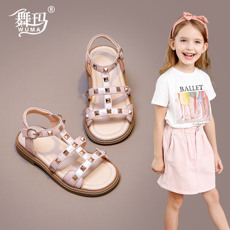 女童鞋子儿童公主鞋2026新款夏款小女孩时装软底夏季露趾沙滩凉鞋